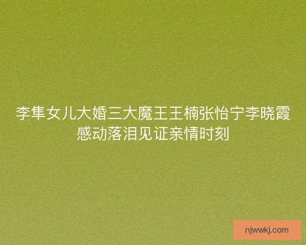 李隼女儿大婚三大魔王王楠张怡宁李晓霞感动落泪见证亲情时刻